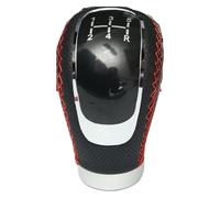 FAHBSTR Universal Car PU Leather Gear Shift Knob Manual Shift Knob Replaceable Cap Cover 5/6 Speed Shifter Lever Car Shift knob(Red)