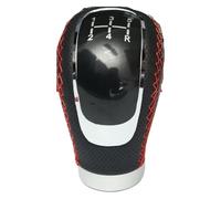 FAHBSTR Universal Car PU Leather Gear Shift Knob Manual Transmission with Shift Knob Cap Cover 5/6 Speed Shifter Lever Car Shift knob(Red)