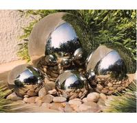 FAHD TRADERS 4x Reflective Gazing Balls for Garden - Stainless Steel Mirror Polished Spheres | Rust-Resistant, Weatherproof Garden Ornaments | Perfect for Lawn, Pond, & Home Décor | Set of 4