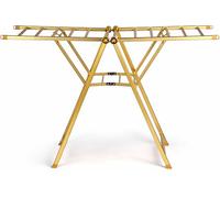 FAHD TRADERS Folding Clothes Drying Rack - Gold Aluminium Floor Airer | Space-Saving Laundry Stand for Indoor & Outdoor Use | Retractable Portable Washing Line