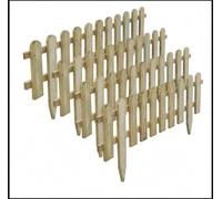 FAHD TRADERS Pack of 4 Wooden Picket Fence Panels | Weather-Resistant Garden Edging | Decorative Border for Lawn, Patio, Pathway & Flower Beds | Natural Wood Finish | 40 x 99mm | Easy to Install