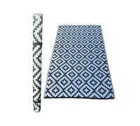 FAHD TRADERS Reversible Outdoor Garden Rug | Waterproof, UV-Resistant Plastic Straw Mat | Lightweight, Foldable Area Rug for Patio, Camping, Beach, Picnic, RV, Deck (Black, 120x180)
