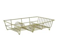 FAHD TRADERS Stainless Steel Dish Drainer Rack | Kitchen Dish Drying Rack with 18 Plate Slots | Large Countertop Dish Drying Basket | Rust Resistant Sink Drainer | Brass Gold