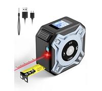FAHEFANA Laser Tape Measure Rechargeable, 40M Laser Distance Meter & 5M Tape Measure, Digital Tape Measure with LCD Display, Area Distance Volume Pythagorean (M, FT, INCH)