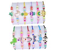 [FAHIA] 12pcs Adjustable Woven Bracelets Cute Colorful Beads Friendship Jewelry Fairy Tale Decoration Friendship Bracelets Cartoon