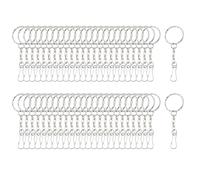 [FAHIA] 50 Key Chain Parts Elegant Flower Embossed Pendant Connection Chain Craft Supply Hand Making Lovers