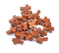 [FAHIA] 50pcs Natural Tree Rich Cross Charms Geometric Spacer Decoration Handmade Accessories Natural Hand Held Tree Palm Cross for Prayer, フリーサイズ, As described, No Gemstone