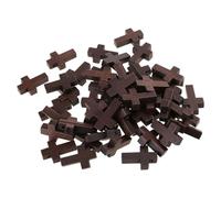 [FAHIA] 50pcs Natural Tree Rich Cross Charms Geometric Spacer Decoration Handmade Accessories Natural Hand Held Tree Palm Cross for Prayer, フリーサイズ, As described, No Gemstone
