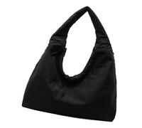 [FAHIA] Elegant Women's Nylon Shoulder Bag with Enough Space Starch Bag, Underarm Wallet for Work and Casual Travel, College Bag, Black
