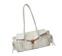 [FAHIA] Ergonomic Design Fashion Handbag PU Leather Women Shoulder Bag for Daily Work or Going Out, Women's Handbag, white
