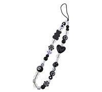 [FAHIA] Fashion Heart Beaded Lanyard Bear Dice Beads Strap Delicate Anti-Lost Chain Strap Jewelry Accessories Phone Stick String, フリーサイズ