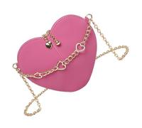 [FAHIA] Fashion Heart Style Black Shoulder Bag PU Leather Crossbody Bag Casual Travel Satchel Date Party Shopping Bag, a