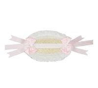 [FAHIA] Handmade Victorian Bonnet Hat with Lace Bow Knot Straw Panama Sun Hat for Fashion Lovers Tea Party Costume Headwear