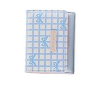 [FAHIA] Modern Short PU Wallet Stripe Design Bow Decorative Practical PU Leather Card Holder Coin Pass, c