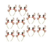 [FAHIA] Sequins decorated with reindeer antlers with bell headband; Reindeer antler sequins and sequin headband for party