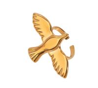 [FAHIA] Stainless Steel Adjustable Open Ring Flying Bird Symbolizing Peace and Freedom Jewelry for Fashion Women