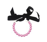 [FAHIA] Velvet Bow Knot Necklace with Pearl Decoration Adjustable Choker for Modern Women Fashion Accessories