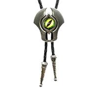 [FAHIA] Vintage Bololti Neck Faux Leather Rope Evil Eye Stone Pendant Jewelry Neckwear Adjustable Necklace, レイクグリーン