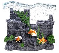 Fahibin Aquarium Medieval Castle Decorations, Fish Tank Decorations, Aquarium Castle Ornaments, Realistic Details Aquarium Accessories for Fish And Shrim 17 X 14 X 7cm