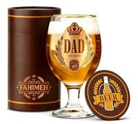 FAHIMEH Dads Birthday Gifts, Beer Glass Presents, 14oz, for Father's Day Christmas, from Daughter or Son Daddy Personalised Ideas Gift