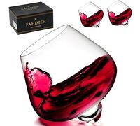 FAHIMEH Rum Glasses, Rotating Whisky Cognac Whiskey Glasses, Stemless Wobble Glasses, Tasting Wine Glass, Crystal Tumbler, Liqueur Glasses, Gin Glass, Personalised Men's Gifts, Set of 2, 200 ml
