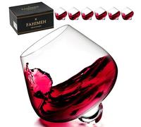 FAHIMEH Rum Glasses, Rotating Whisky Cognac Whiskey Glasses, Stemless Wobble Glasses, Tasting Wine Glass, Crystal Tumbler, Liqueur Glasses, Gin Glass, Personalised Men's Gifts, Set of 6, 200 ml