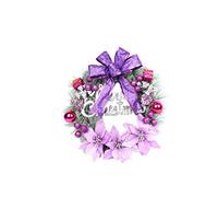 Fahion Christmas Wreath Leaves Xmas Wreath Christmas Wreaths for Windows Outdoor Christmas Decorations Christmas Party Decor Winter Front Door Wreath Small Reef Purple Indoor Snowy