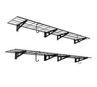 FAHKNS 2-Pack Garage Wall Shelving, 1x6ft Wall Shelves, Heavy Duty Garage Shelving Wall Mounted with Bike Hook, 600lbs Load Capacity Garage Shelving, 72 inch Floating Shelf for Shop Shed Garage