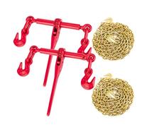 FAHKNS 5/16" - 1/4" Ratchet Chain Binder with with 3150 lbs Safe Working Load 1/4'' X 12FT Binder Chain，with Grappling Hook, Tie Down Hauling Chain Binders for Flatbed Truck Trailer