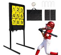 FAHKNS Heavy-Duty Pitching Net, 9 Hole Pitching Net with Strike Zone Removable Digital Targets,3 Height Adjustable Throwing Trainer for Baseball & Softball with Ball (Black)