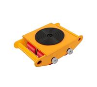 FAHKNS Machinery Moving Skate Heavy Duty Machinery Skates Cargo Mover 6T Machine Skates with 360° Rotation Cap 4 PU Rollers for Heavy Duty Industrial Moving Equipment(Yellow)