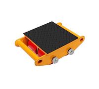 FAHKNS Machinery Moving Skate Heavy Duty Machinery Skates Cargo Mover 6T Machine Skates with Non-Slip Cap 4 PU Rollers for Heavy Duty Industrial Moving Equipment(Yellow)
