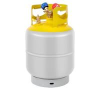 FAHKNS Refrigerant Recovery Tank 30 LB with 1/4 SAE Y-Valve Reusable Cylinder Tank Without Float Switch R12 R22, R134A, R410A etc Refrigerant Freon Recovery Tank Gray Yellow Gray Yellow