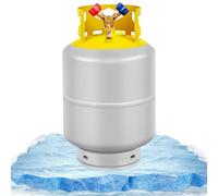 FAHKNS Refrigerant Recovery Tank 50 LB with 1/4 SAE Y-Valve Reusable Cylinder Tank Without Float Switch R12 R22, R134A, R410A etc Refrigerant Freon Recovery Tank Gray Yellow Gray Yellow