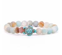 Fahlo Sea Turtle Tracker Elastic Bracelet - Supports Sea Turtle Conservation - One Size Fits All Men Women, One Size, Stone, No Gemstone