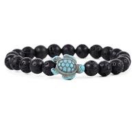 Fahlo Sea Turtle Tracking Bracelet, Elastic, supports the Sea Turtle Conservancy, one size fits most for Men and Women, One Size, Stone, no gemstone