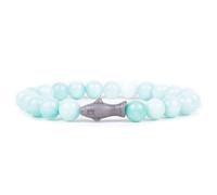 Fahlo Shark Tracking Bracelet - Track a Real Shark's Journey - Supports Wildlife Conservation - Elastic - on Interactive Mobile App Map - Unisex Ocean Conservation Gift, One Size, Stone, no gemstone
