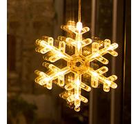 FAHOI Christmas Sucker LED Lights,Window Christmas Light Lamp with Sucker Cup,Christmas Hanging LED Lights,Waterproof,for Wedding Party Garden Bedroom Window Decoration (Snowflake)