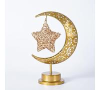 FAHOI Ramadan Lantern Ramadan Lights Eid Mubarak Table Lamp LED Night Light Battery Powered for Home Office Party Festival Decoration Supplies (C)