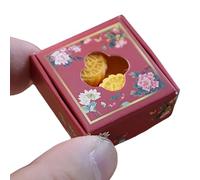 Fahoujs 1:12 Scale Tiny Chinese Incised Moon-cakes Beautiful Rosin Model House Addition for Cultural Displays Childproof Rosin Model House Food Models