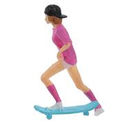 Fahoujs 1/64 Scale Skateboard Boy Girl Figure For Creative Dioramas Projects And Miniature Railway Scene Building Kits Decors Railway Scene Accessories