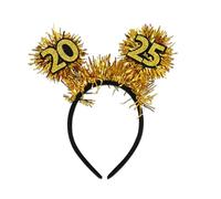Fahoujs 2025 New Year Headband Happy New Year Props Headwear Christmas Party Hairhoop Festival Celebration Headwear For Family Unisex Hairband