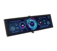Fahoujs 8.8Inch LCD 1920x480 Computer Monitor Chassis Sub-Screen Aluminum Case Real Time Data Tracking USB Secondary Screen
