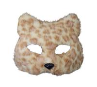 Fahoujs Animal Foxes Wolf Halloween Party Cosplay Costumes Props Plush Half Face Masquerade Masked for Carnivals Plush Cats Half Face