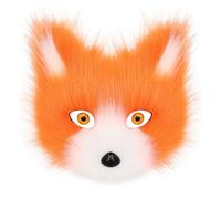 Fahoujs Animal Half Face Masque Foxes Wolf Plush Cats Faces Halloween Cosplay Party Costumes Props for Women Men Plush Cats Face