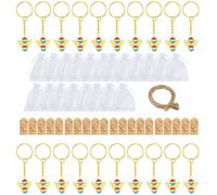 Fahoujs Baptism Party Supplies 20 Pcs Angelic Pendant Keychains Organza Bags Thank You Charm Gifts Boxes For Baby Shower Event Zinc Alloy Angelic Keychain Pendants