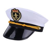 Fahoujs Captain Hat Adult Yacht Boat Marine Officer Adult Navigational Headwear for Beach Vacations and Picnics Unisex Sailors Hat
