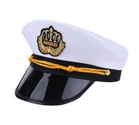 Fahoujs Captain Hat Adult Yacht Boat Marine Officer Adult Navigational Headwear for Beach Vacations and Picnics Unisex Sailors Hat