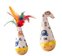 Fahoujs Cartoon Pattern Cats Tumblers Wobbles Colorful Tumbling Kittens Toy Kittens Wobbles Ball for Playfulness Cartoon Pattern Tumblers
