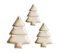 Fahoujs Christmas Oriented Metal Dishes 3PCS Permanent Tiny Model House Addons With Tree Theme Plan Not Toxic Miniature Christmas Dishes